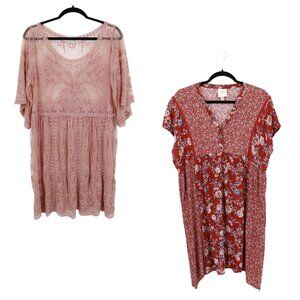 Bohemian Top Bundle Womens M Multi Ethereal Hippie Cottage Granny Romantic Beach